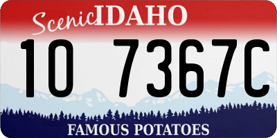 ID license plate 1O7367C