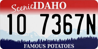 ID license plate 1O7367N