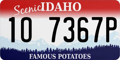 ID license plate 1O7367P