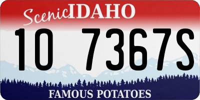 ID license plate 1O7367S