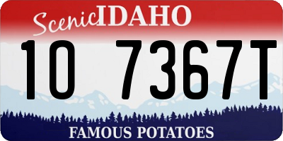 ID license plate 1O7367T