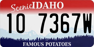 ID license plate 1O7367W