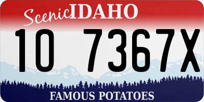 ID license plate 1O7367X