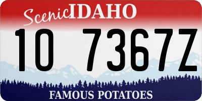 ID license plate 1O7367Z