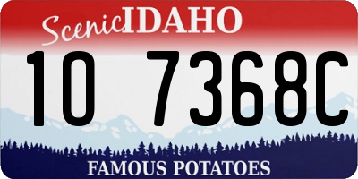 ID license plate 1O7368C