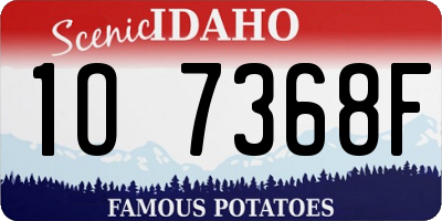 ID license plate 1O7368F