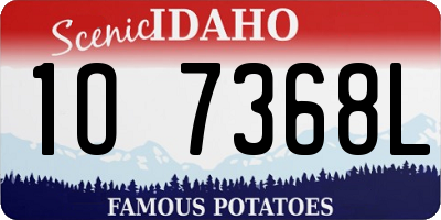 ID license plate 1O7368L