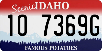 ID license plate 1O7369G