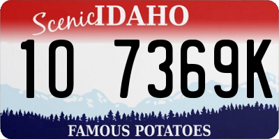 ID license plate 1O7369K