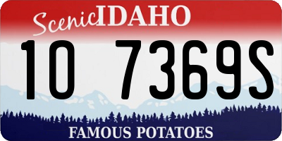 ID license plate 1O7369S