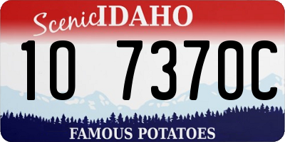 ID license plate 1O7370C