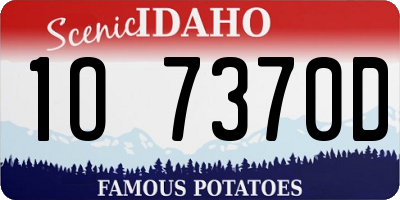 ID license plate 1O7370D