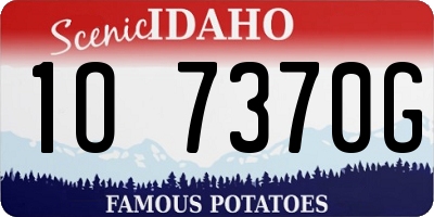 ID license plate 1O7370G