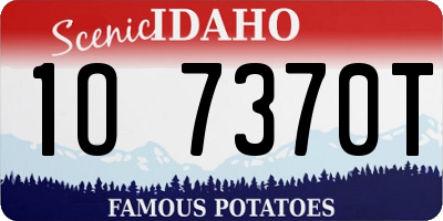 ID license plate 1O7370T
