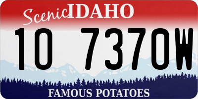ID license plate 1O7370W