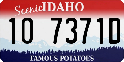 ID license plate 1O7371D