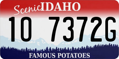 ID license plate 1O7372G