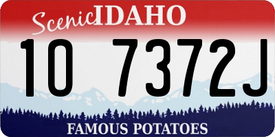 ID license plate 1O7372J