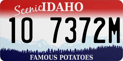 ID license plate 1O7372M