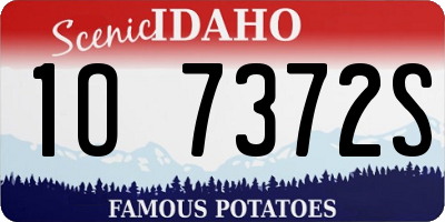 ID license plate 1O7372S