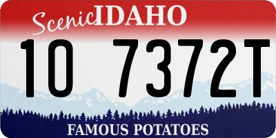 ID license plate 1O7372T