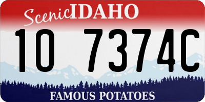 ID license plate 1O7374C