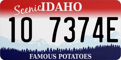 ID license plate 1O7374E