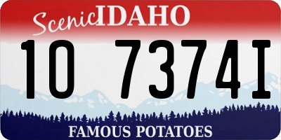 ID license plate 1O7374I
