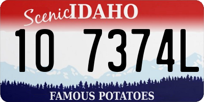 ID license plate 1O7374L