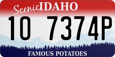 ID license plate 1O7374P