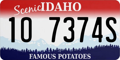 ID license plate 1O7374S