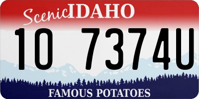 ID license plate 1O7374U