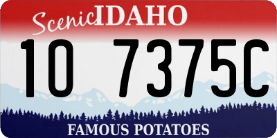 ID license plate 1O7375C