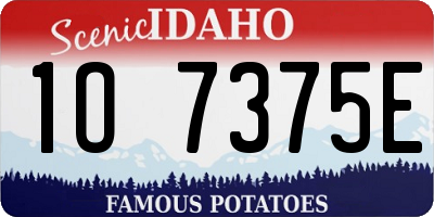 ID license plate 1O7375E