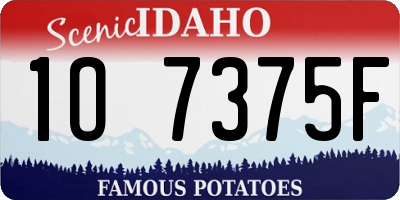 ID license plate 1O7375F