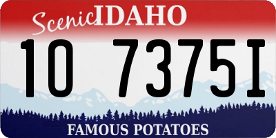 ID license plate 1O7375I