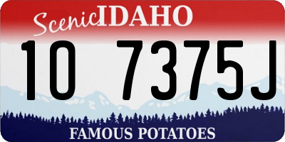 ID license plate 1O7375J