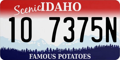 ID license plate 1O7375N