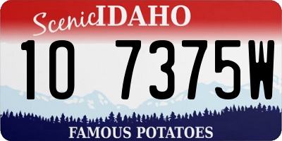 ID license plate 1O7375W