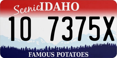 ID license plate 1O7375X