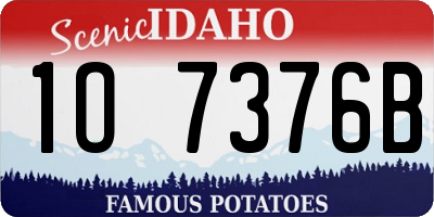 ID license plate 1O7376B
