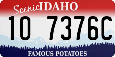 ID license plate 1O7376C
