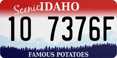 ID license plate 1O7376F