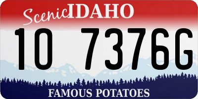ID license plate 1O7376G