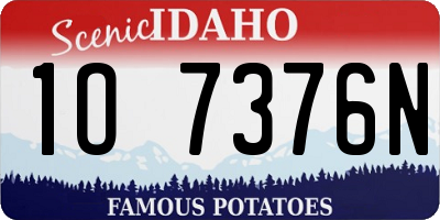 ID license plate 1O7376N