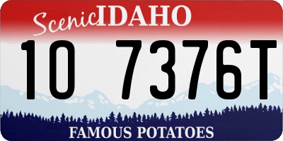 ID license plate 1O7376T