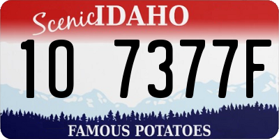ID license plate 1O7377F