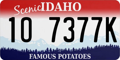 ID license plate 1O7377K