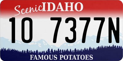 ID license plate 1O7377N