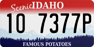 ID license plate 1O7377P